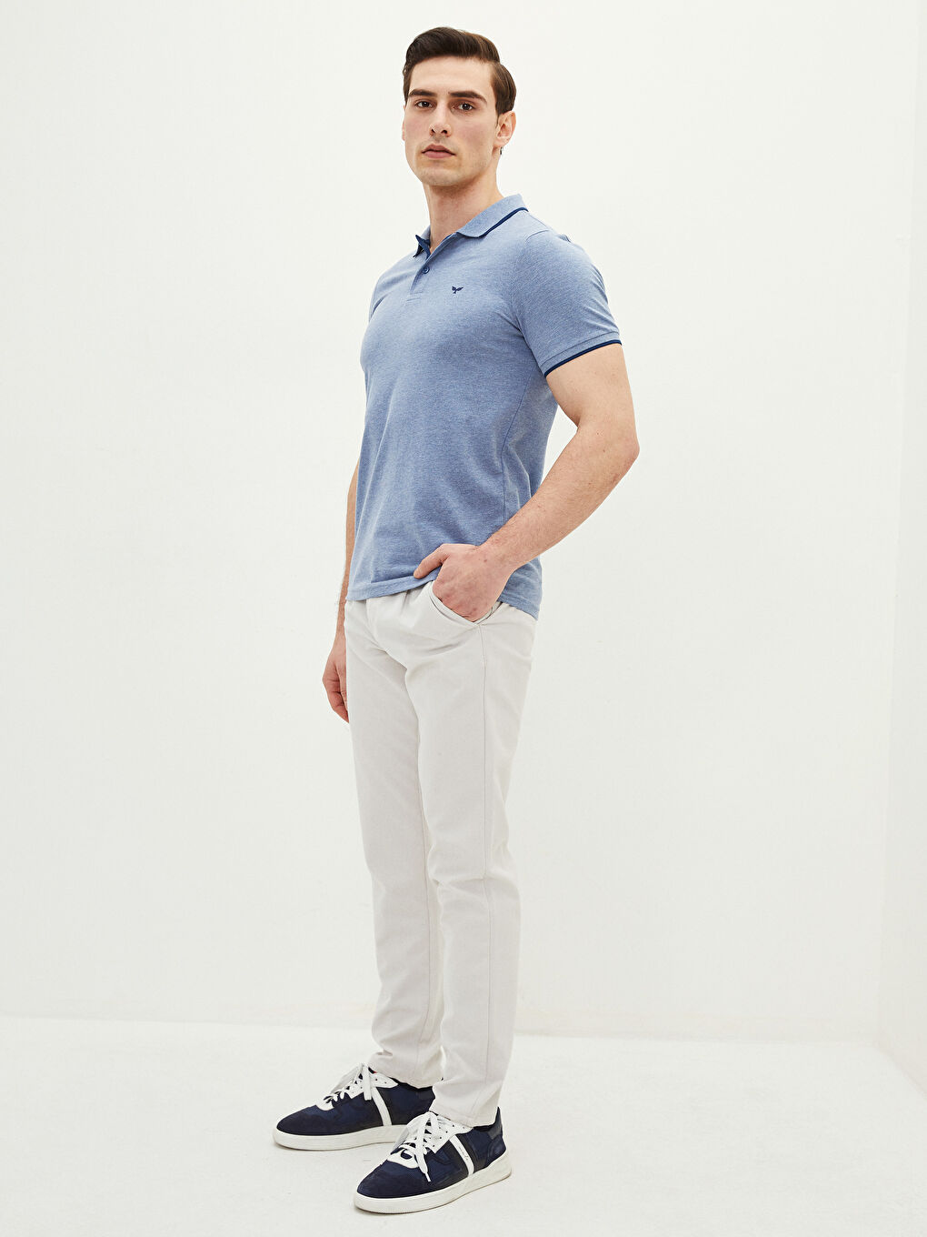 Polo Neck Short Sleeve Pique Men's T-Shirt-2