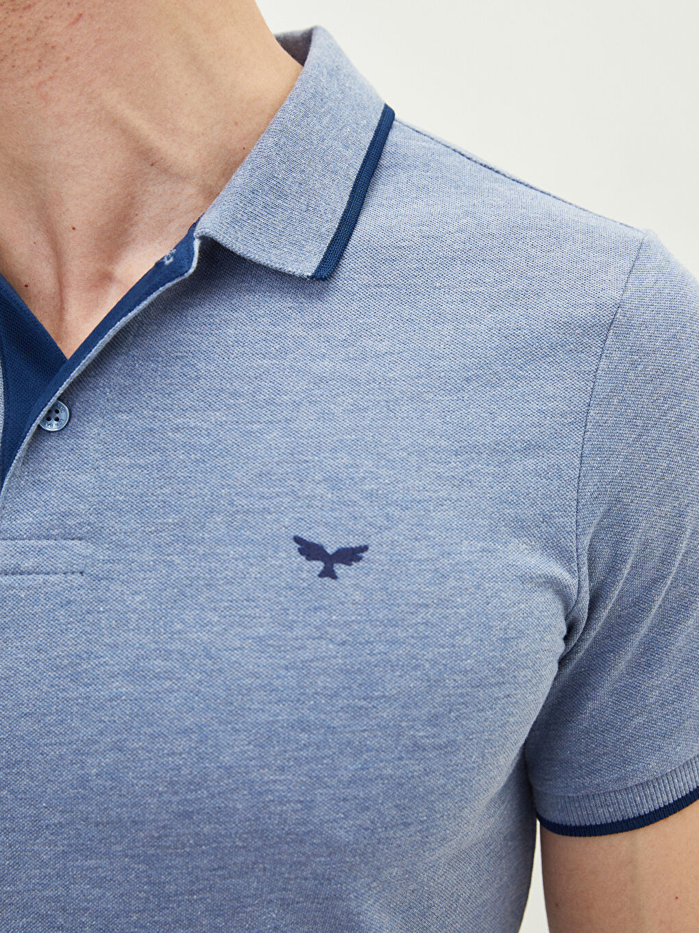 Polo Neck Short Sleeve Pique Men's T-Shirt-3