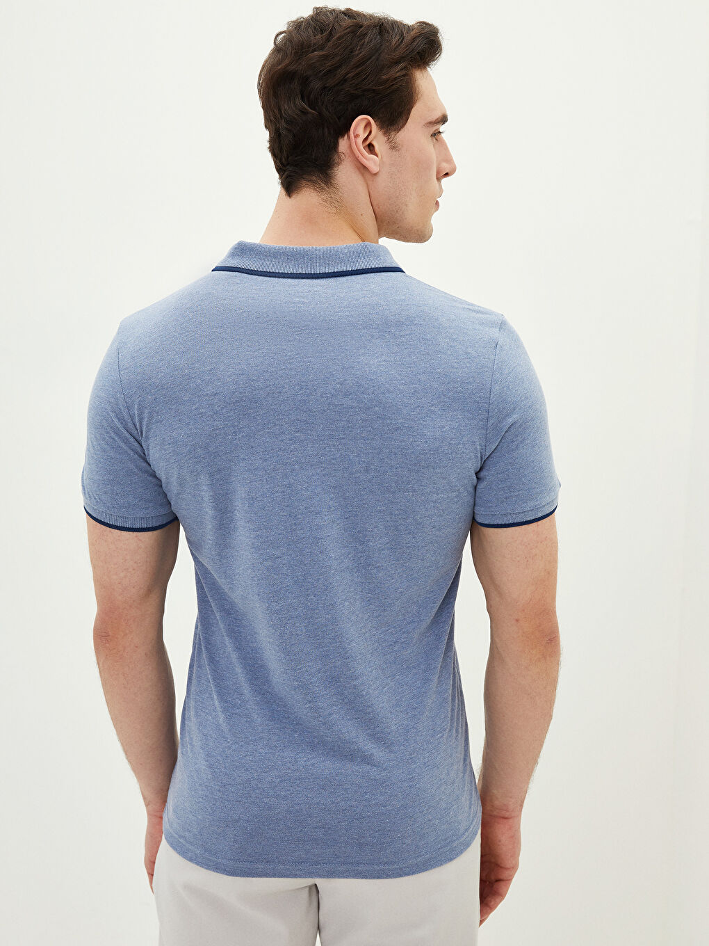 Polo Neck Short Sleeve Pique Men's T-Shirt-4