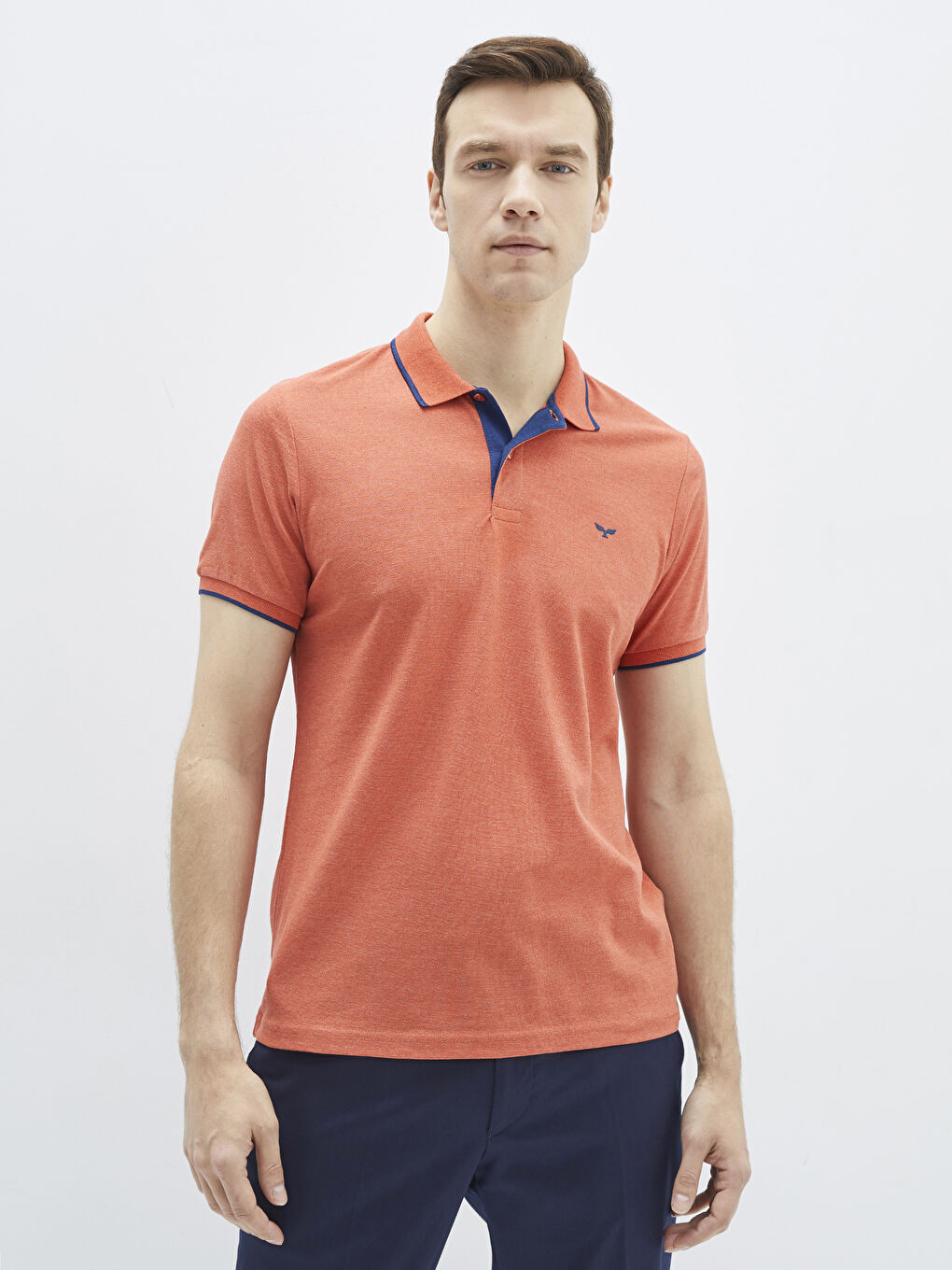 Ерлерге арналған поло жағалы қысқа жең пике футболка-1