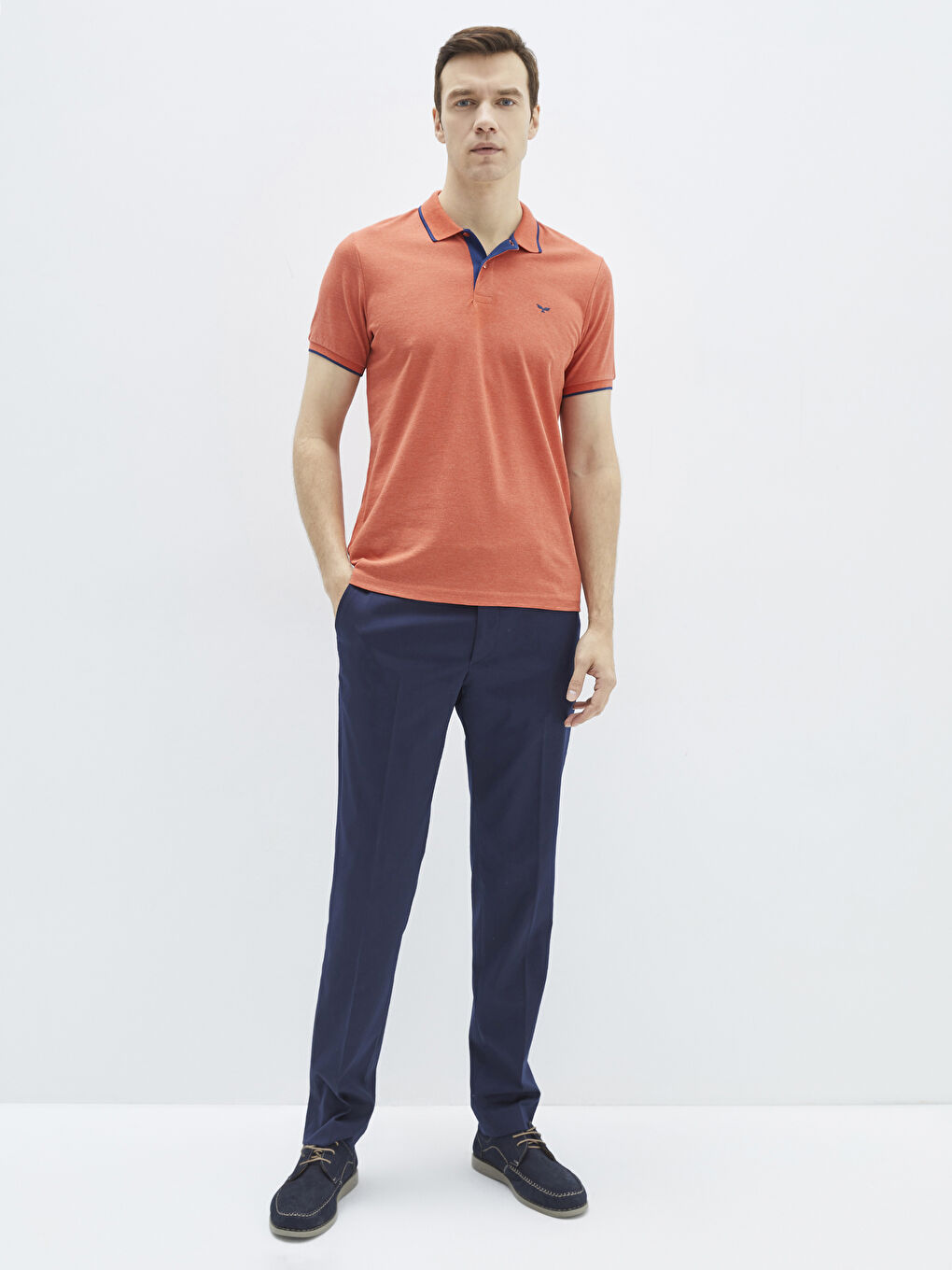 Ерлерге арналған поло жағалы қысқа жең пике футболка-2