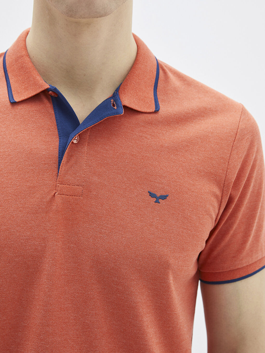 Ерлерге арналған поло жағалы қысқа жең пике футболка-3