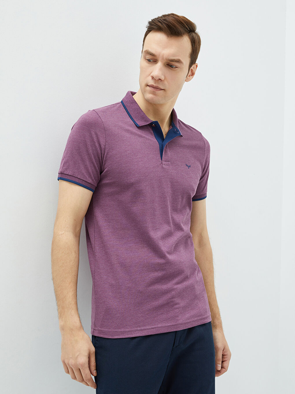 Polo Neck Short Sleeve Pique Men's T-Shirt-1