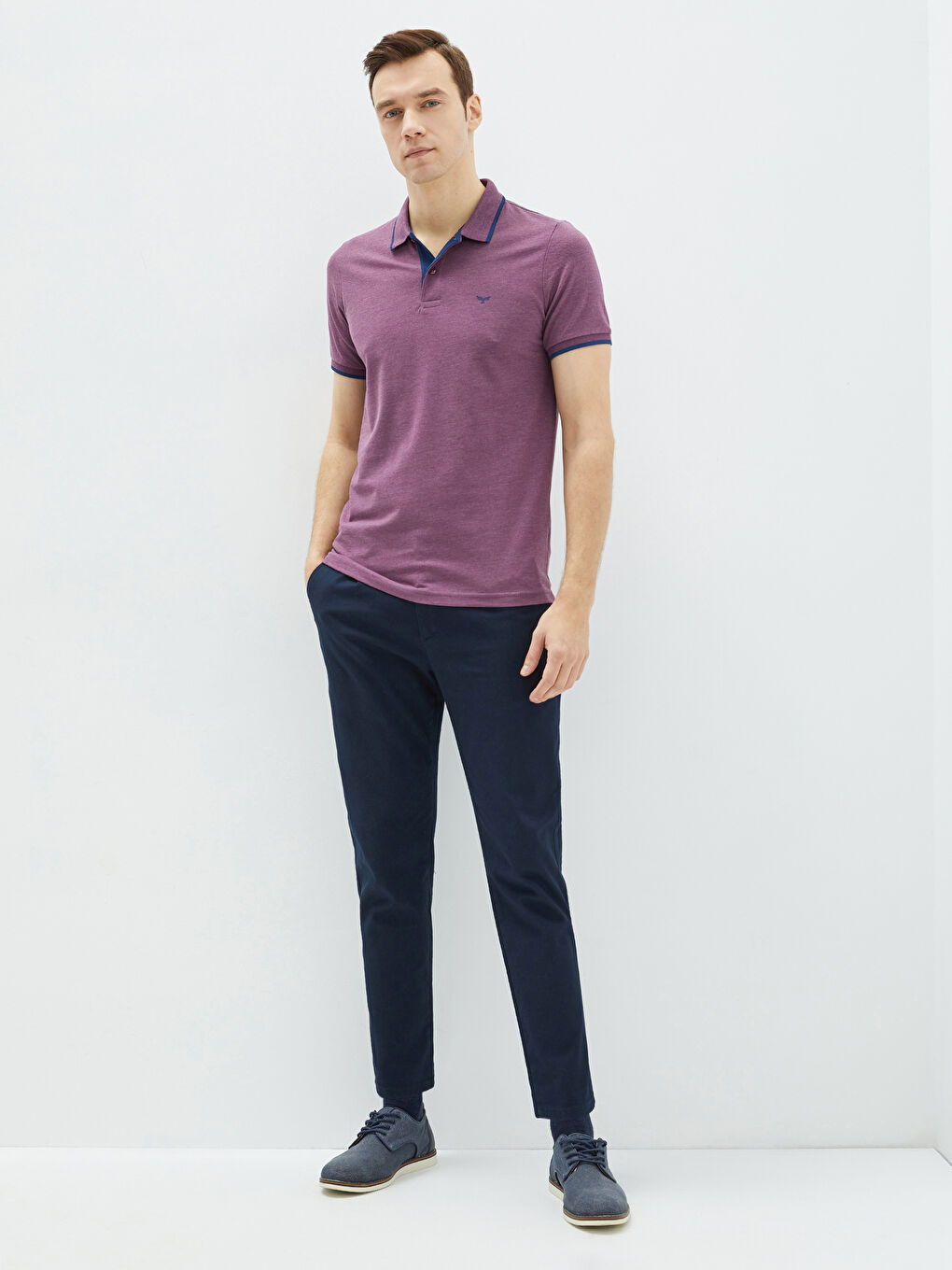 Polo Neck Short Sleeve Pique Men's T-Shirt-2