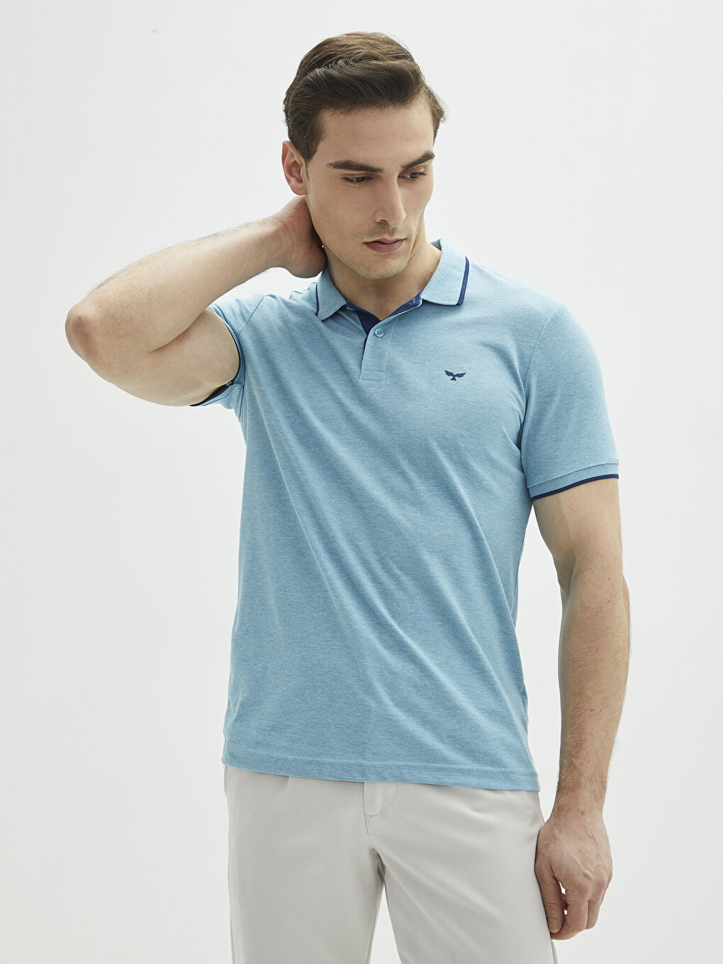 LCWAIKIKI Basic Polo-Kragen Kurzarm Piqué Herren T-Shirt -S20842Z8-LDB