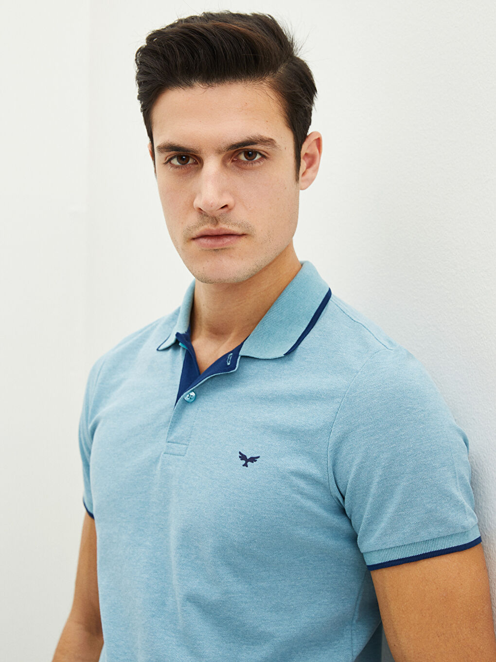 Polo Neck Short Sleeve Pique Men's T-Shirt-1