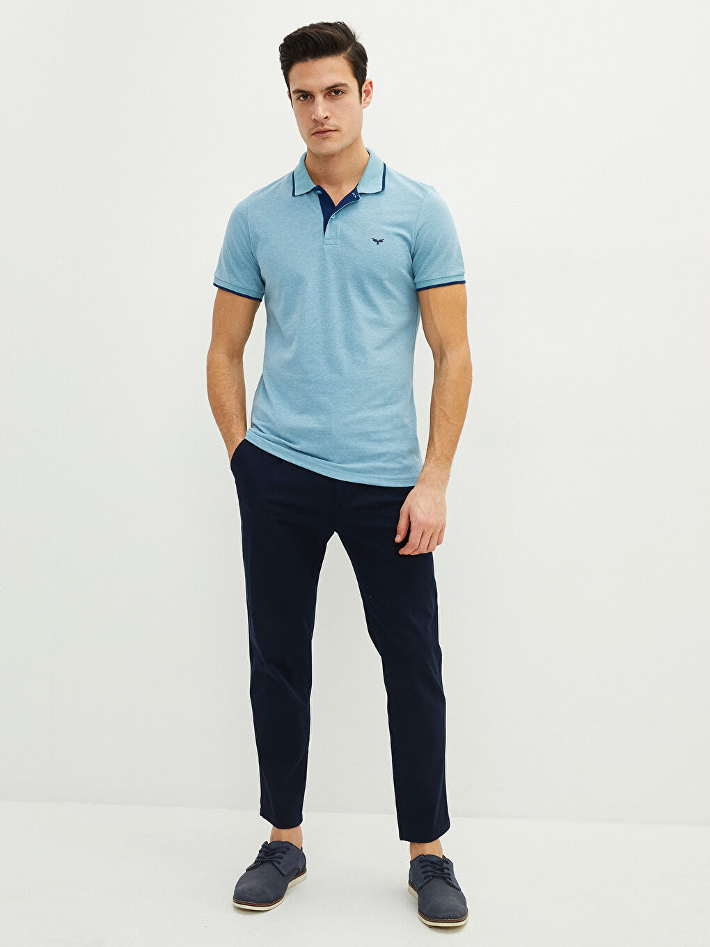 Polo Neck Short Sleeve Pique Men's T-Shirt-2