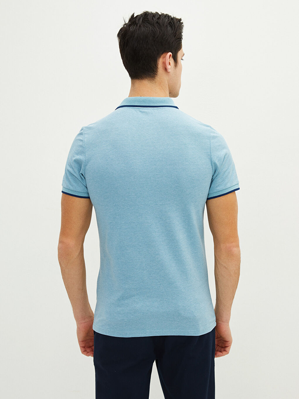 Polo Neck Short Sleeve Pique Men's T-Shirt-4