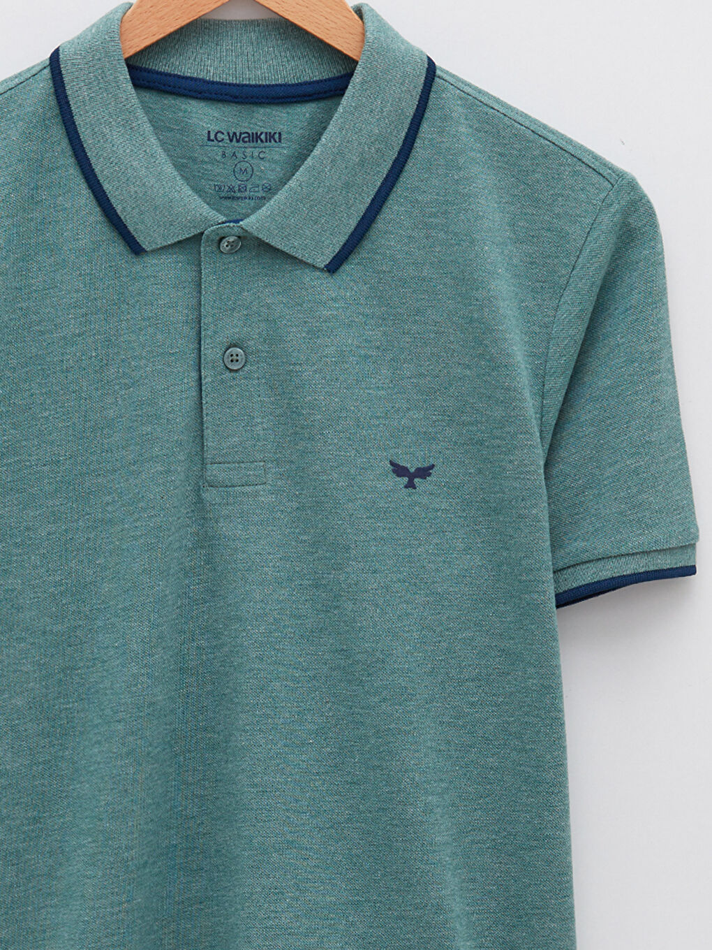 Yeşil Polo Yaka Kısa Kollu Pike Erkek Tişört-7