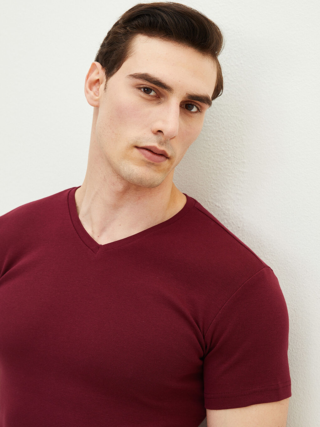 V Neck Short Sleeve Basic Men's T-Shirt