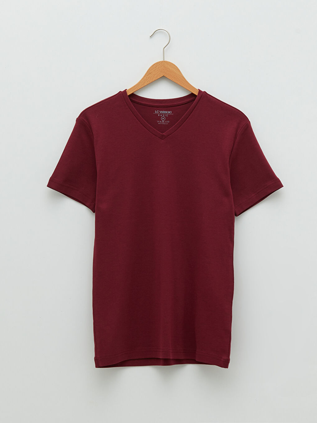 V Neck Short Sleeve Basic Men's T-Shirt-5