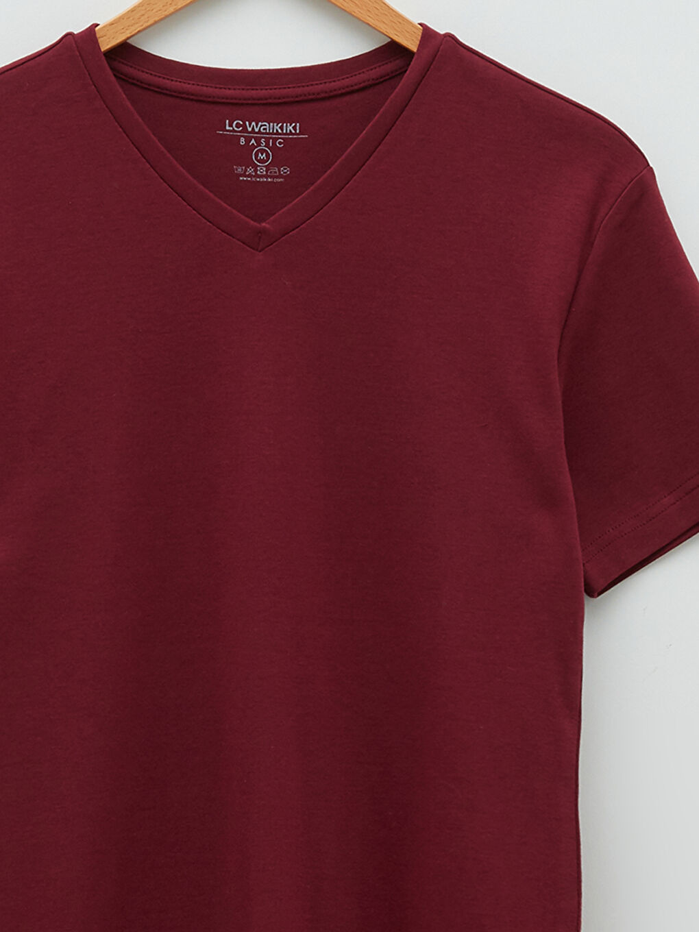 V Neck Short Sleeve Basic Men's T-Shirt-7