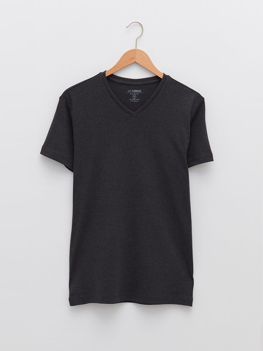 V Neck Short Sleeve Basic Men's T-Shirt-5