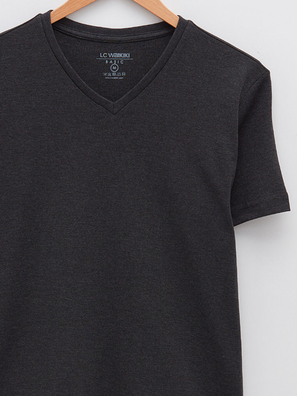 V Neck Short Sleeve Basic Men's T-Shirt-7