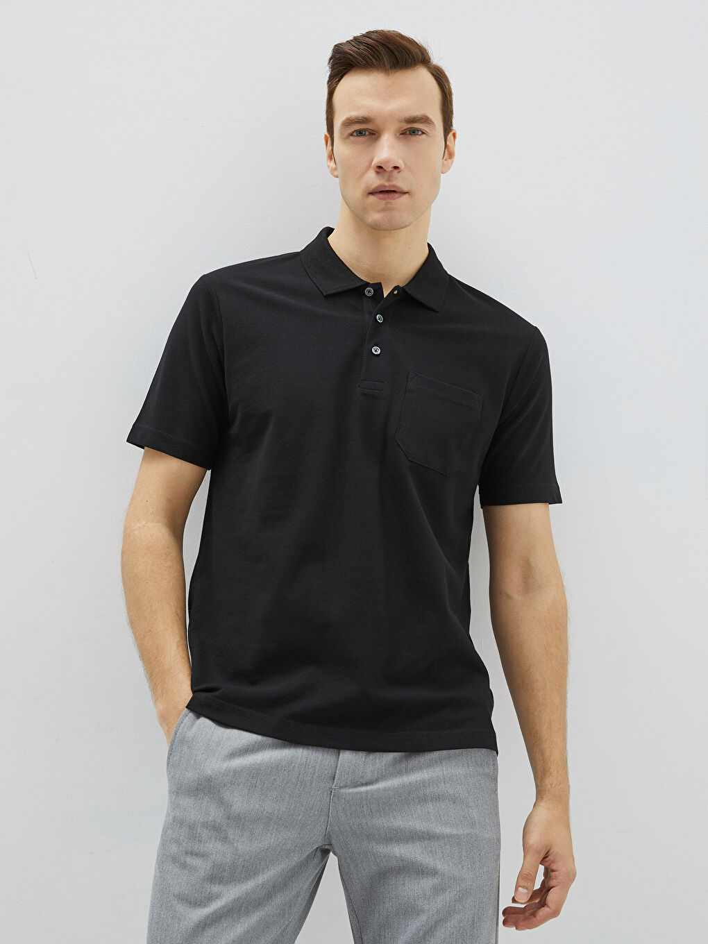 LC Waikiki Polo Neck Short Sleeve Pique Men's T-Shirt -S20845Z8-CVL