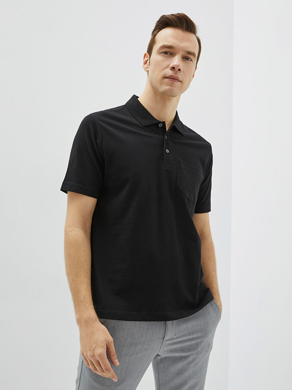 LC Waikiki Polo Neck Short Sleeve Pique Men's T-Shirt -S20845Z8-CVL