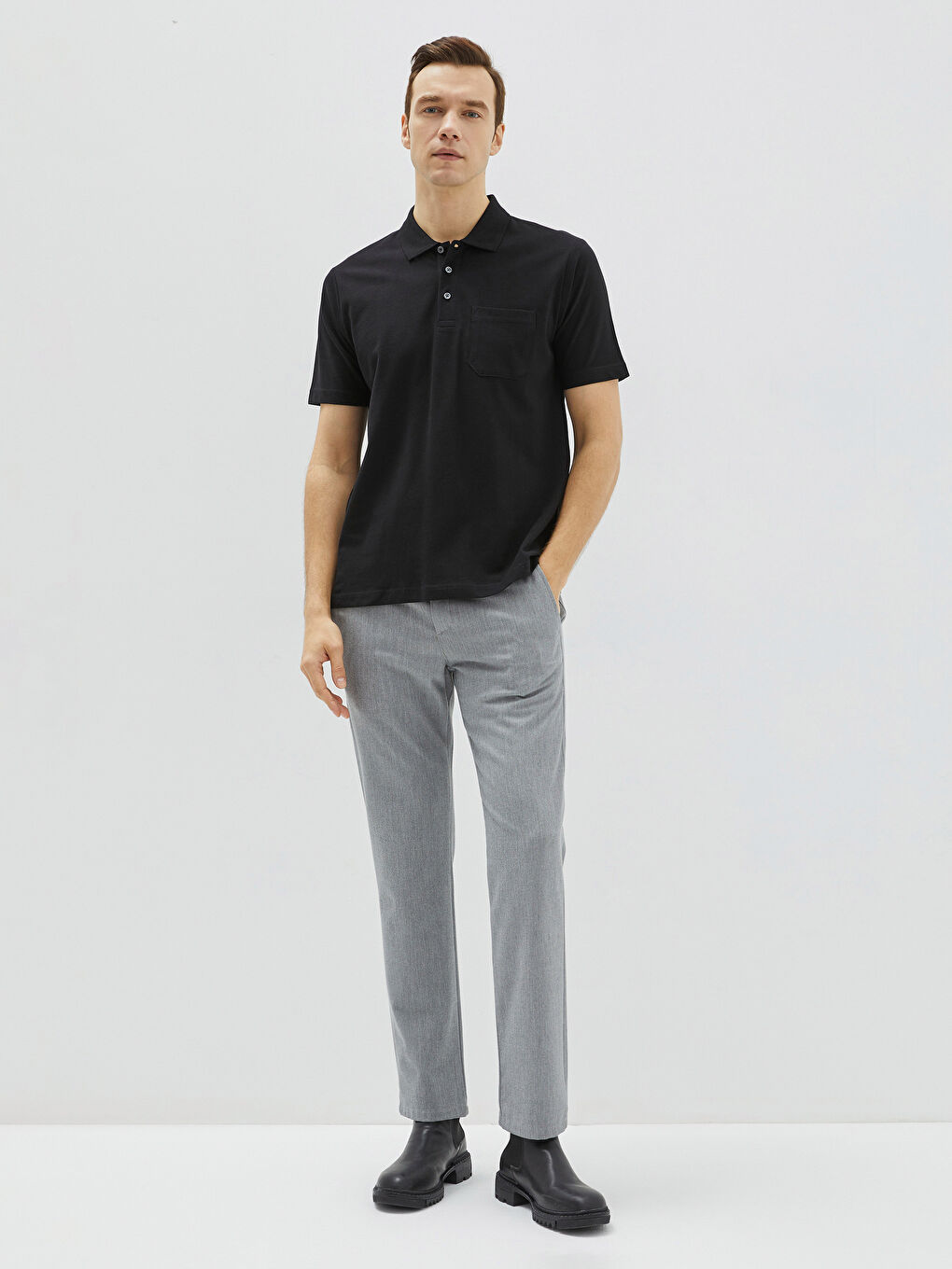 LC Waikiki Polo Neck Short Sleeve Pique Men's T-Shirt -S20845Z8-CVL