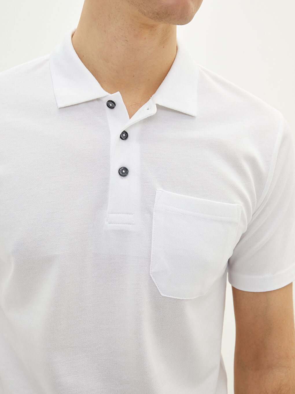 Polo Neck Short Sleeve Pique Men's T-Shirt-3