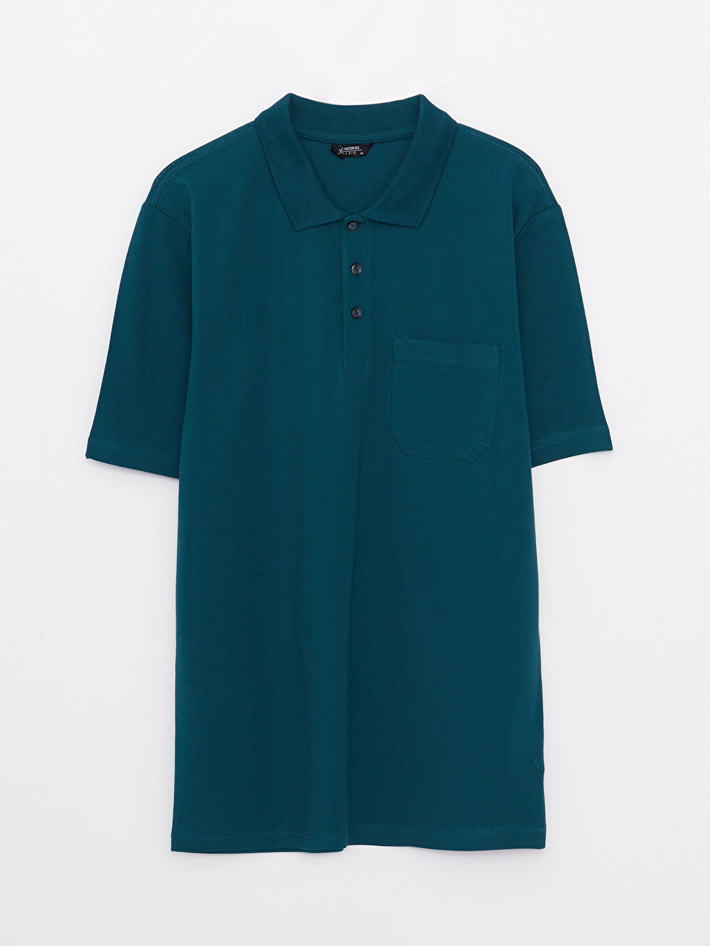 Yeşil Polo Yaka Kısa Kollu Pike Erkek Tişört-5