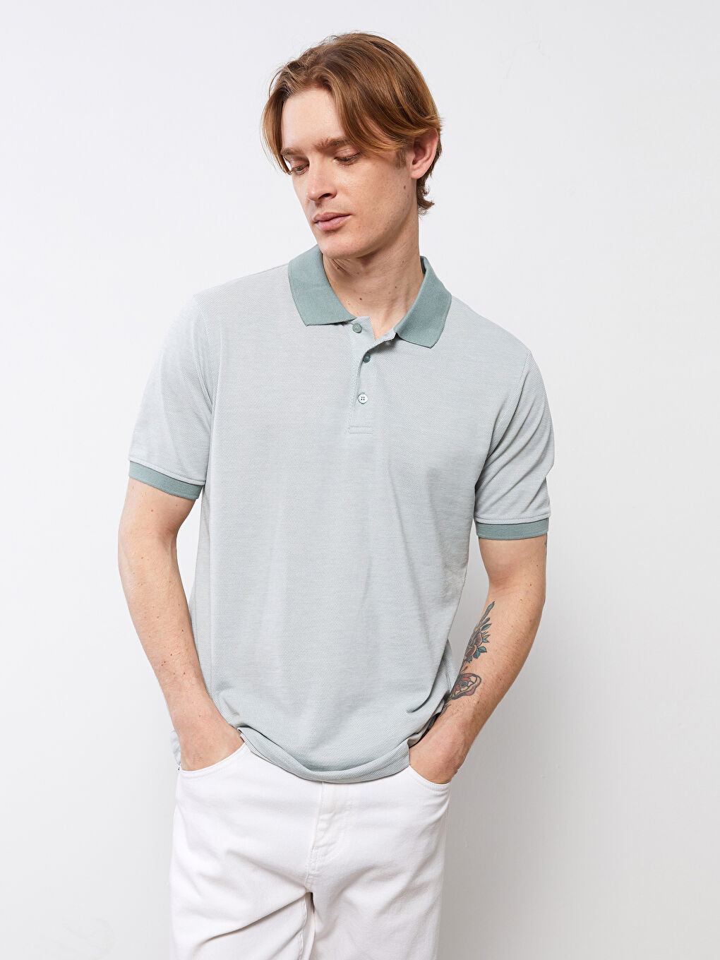 Футболка мужская с коротким рукавом и воротником поло