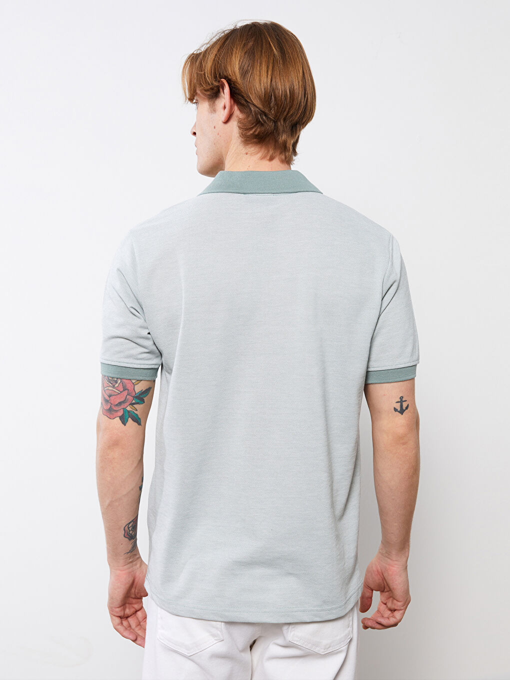 Футболка мужская с коротким рукавом и воротником поло-3