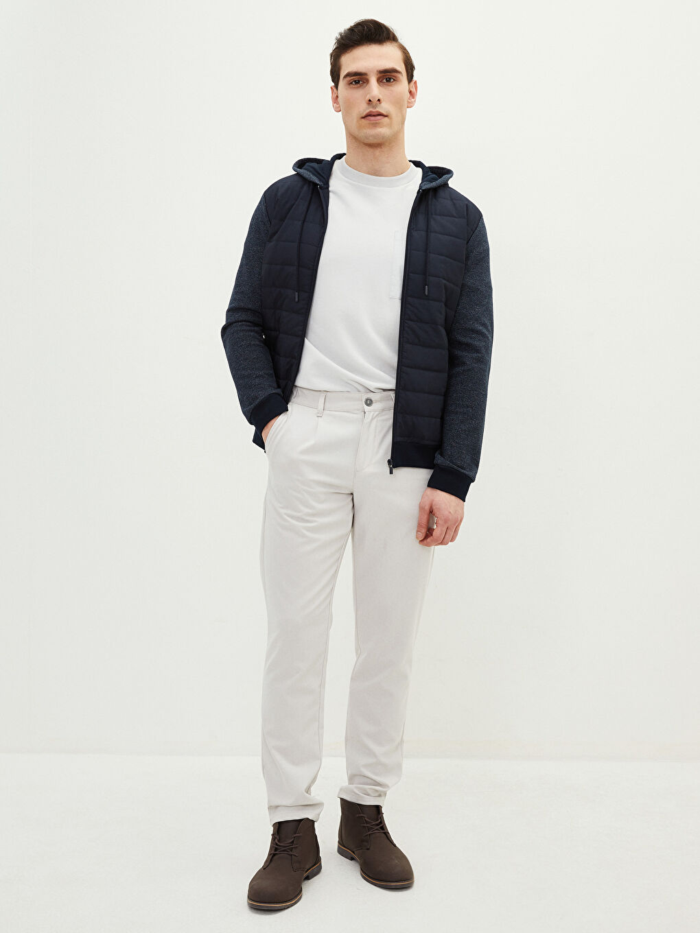 Relaxed Fit Hooded Long Sleeve Men's Sports Cardigan-1