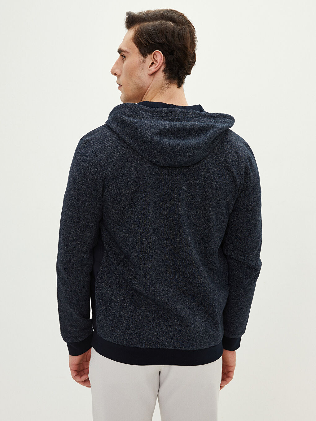 Relaxed Fit Hooded Long Sleeve Men's Sports Cardigan-4