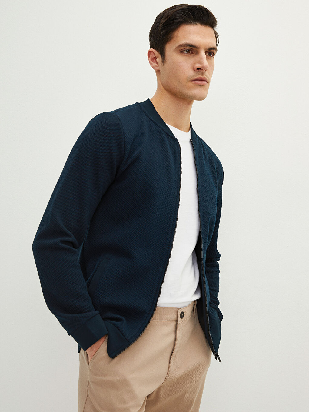 Lacivert Standart Kalıp Uzun Kollu Erkek Kolej Ceket