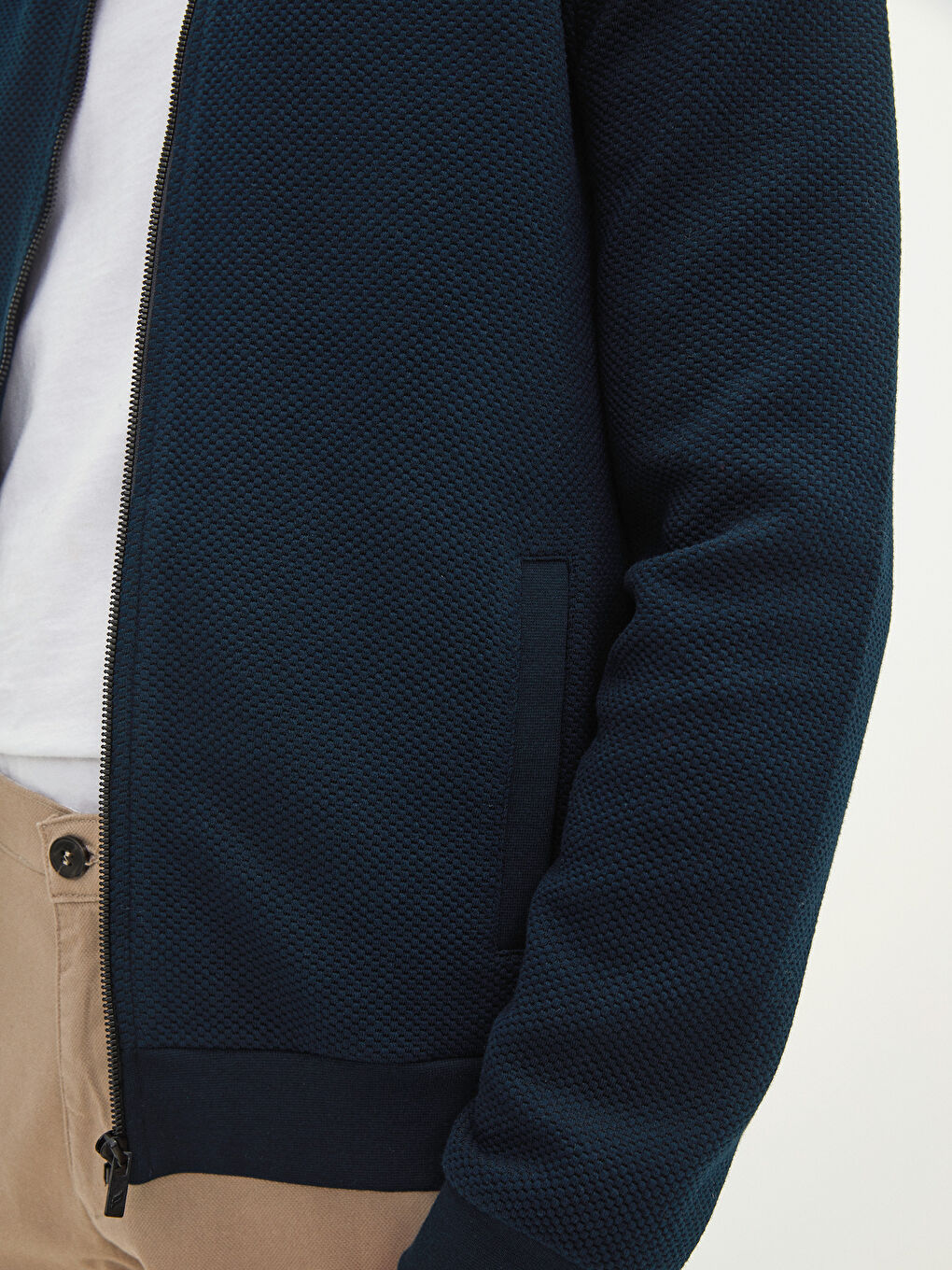 Lacivert Standart Kalıp Uzun Kollu Erkek Kolej Ceket-3