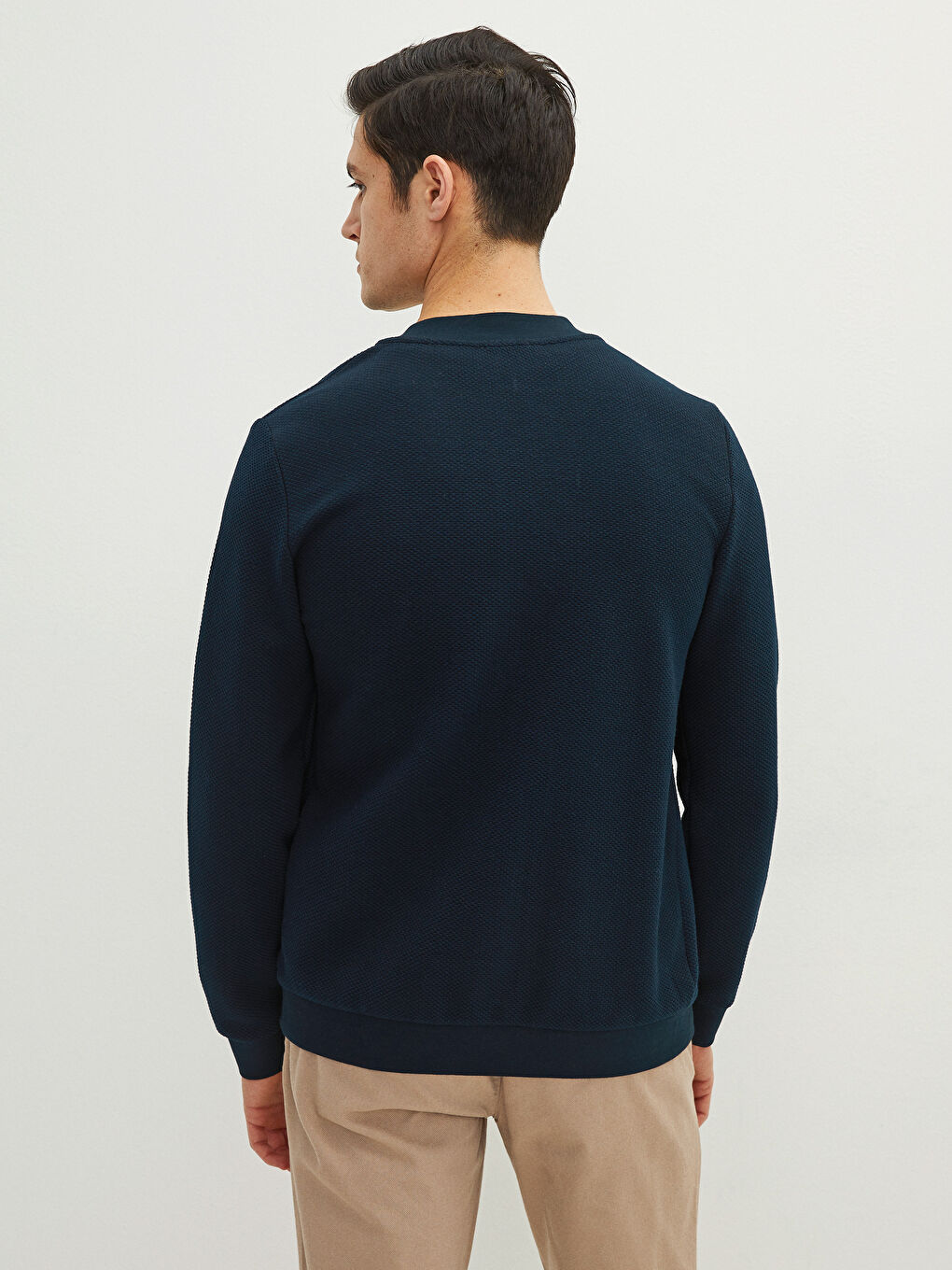 Lacivert Standart Kalıp Uzun Kollu Erkek Kolej Ceket-4