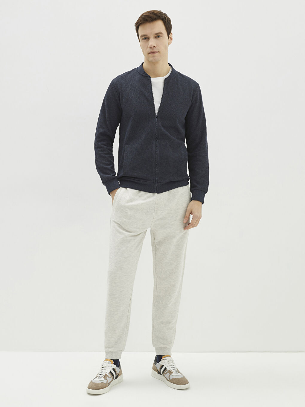 İndigo Rahat Kalıp Uzun Kollu Erkek Kolej Ceket-2