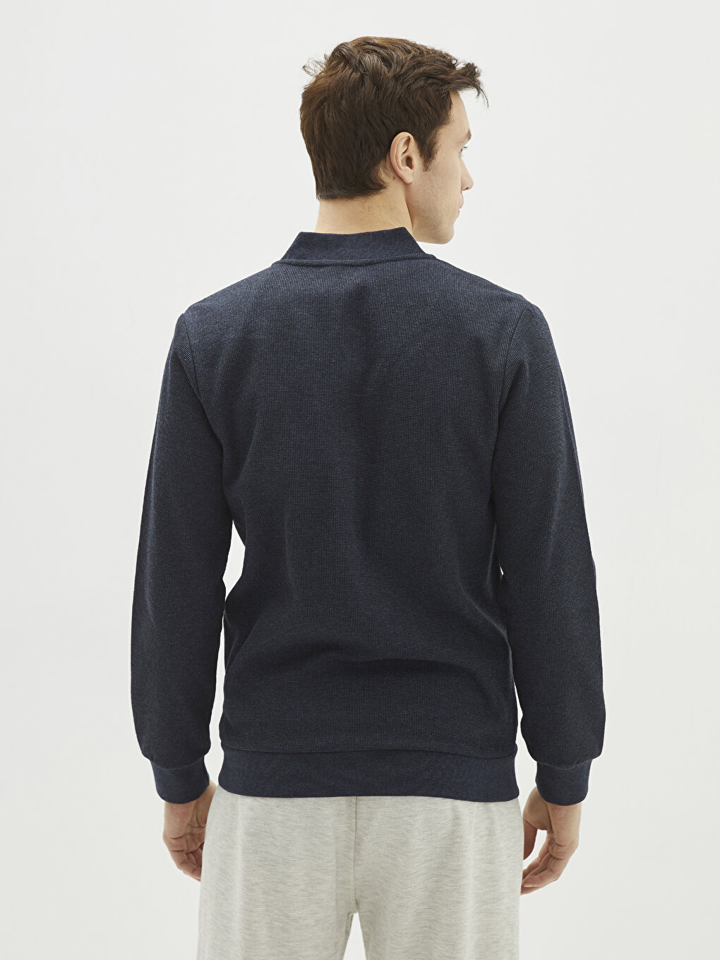 İndigo Rahat Kalıp Uzun Kollu Erkek Kolej Ceket-4