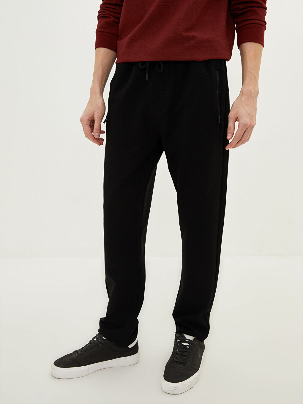 Siyah Standart Kalıp Erkek Eşofman Altı-3