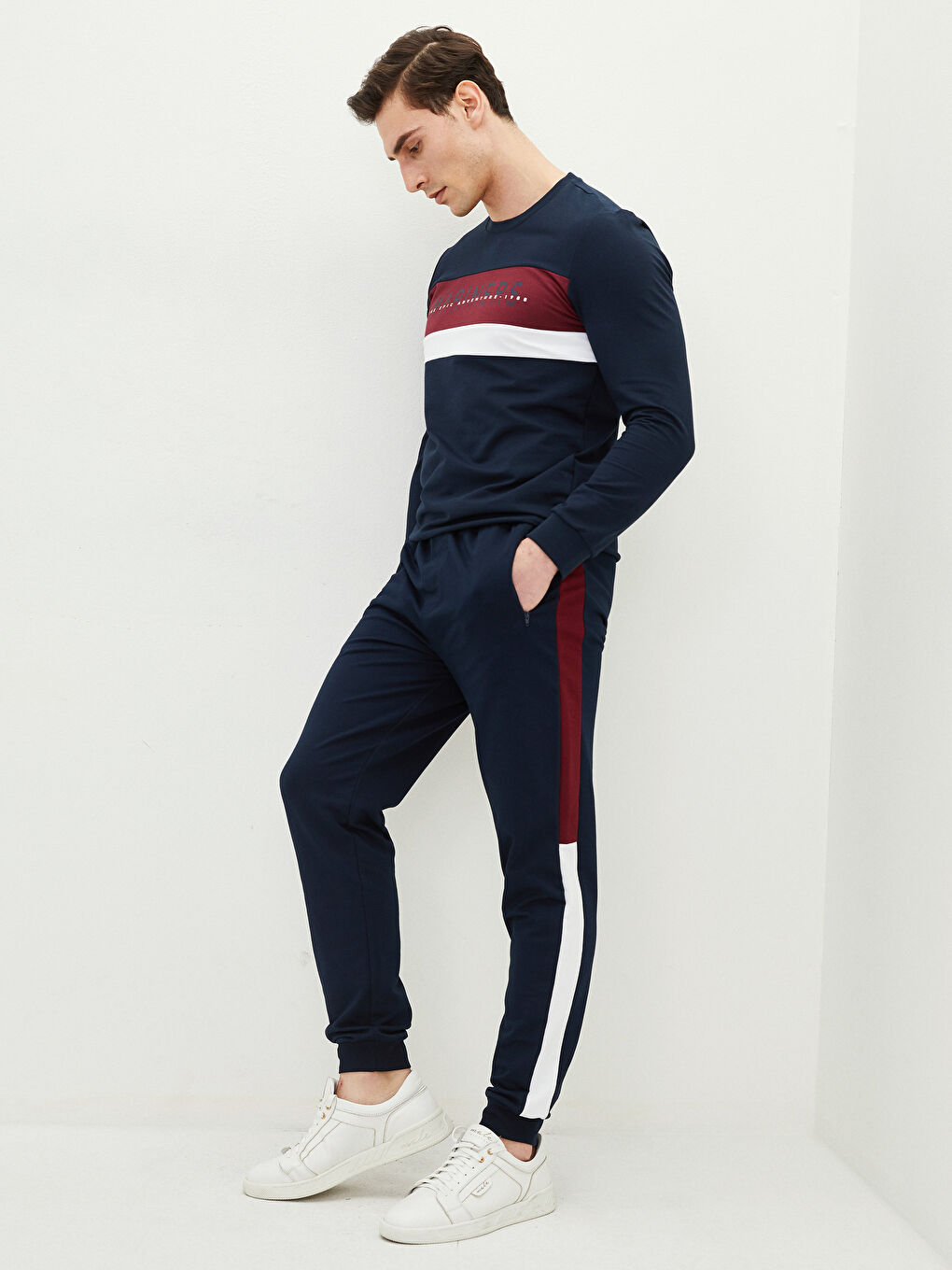 Lacivert Standart Kalıp Erkek Jogger Eşofman Altı-2