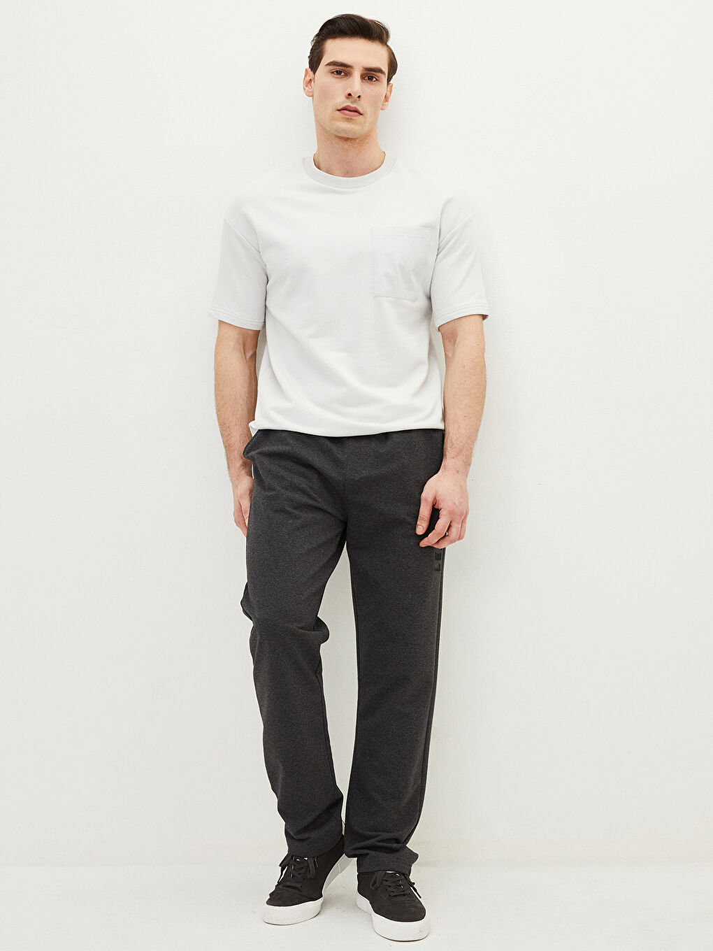 Antrasit Standart Kalıp Erkek Eşofman Altı