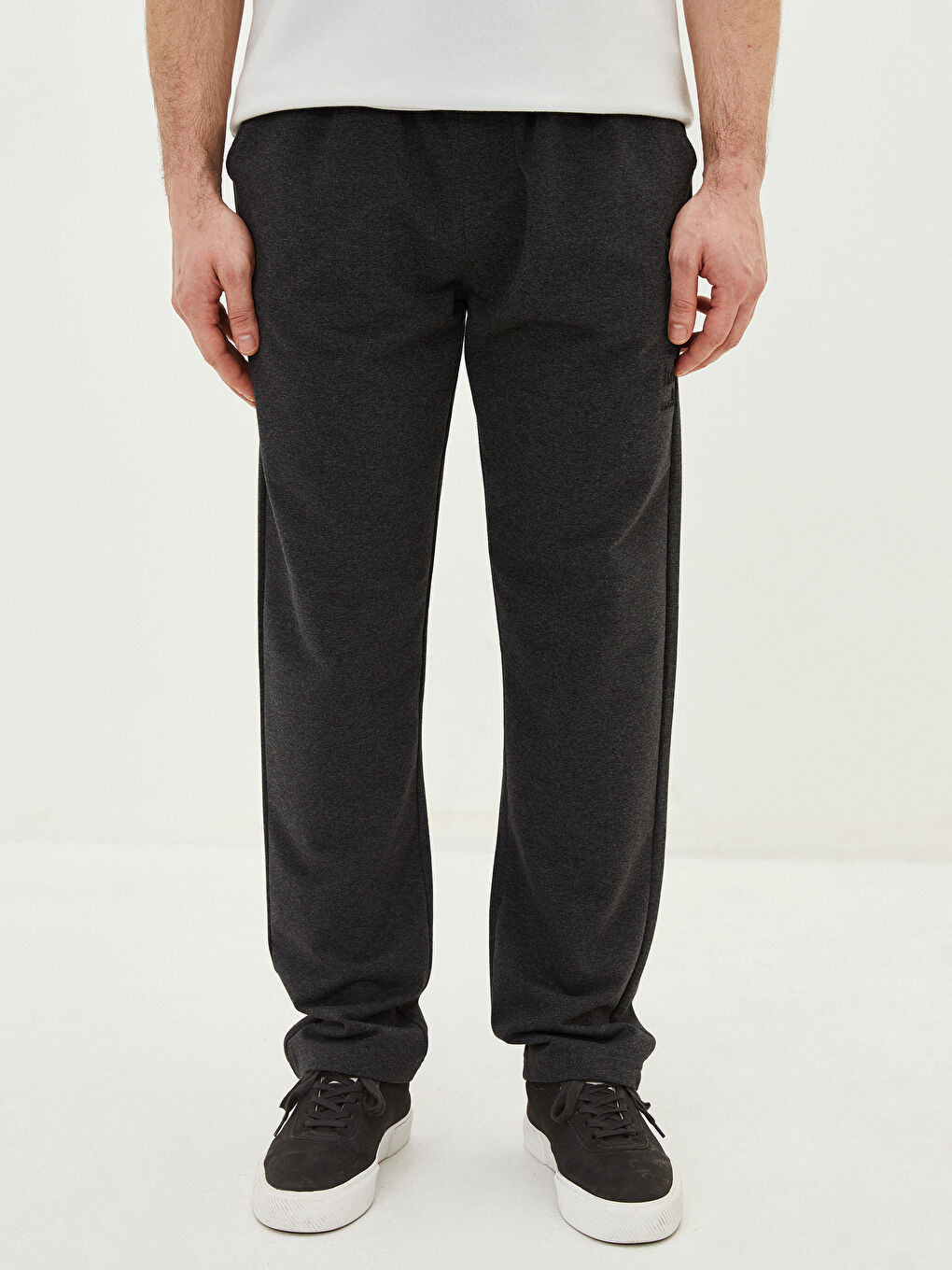 Antrasit Standart Kalıp Erkek Eşofman Altı-4