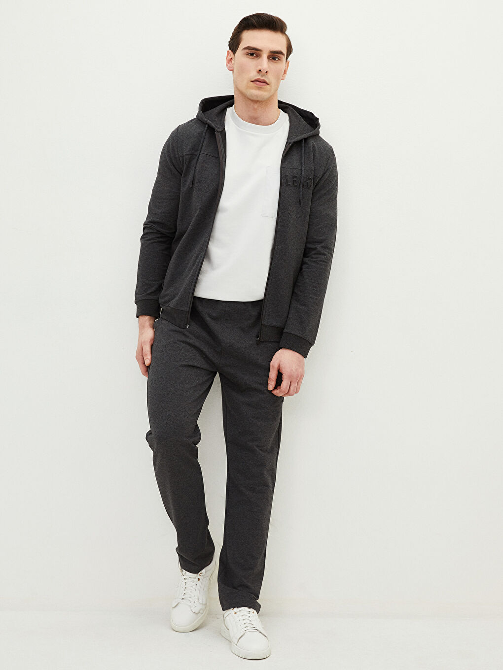 Antrasit Standart Kalıp Erkek Eşofman Altı-1