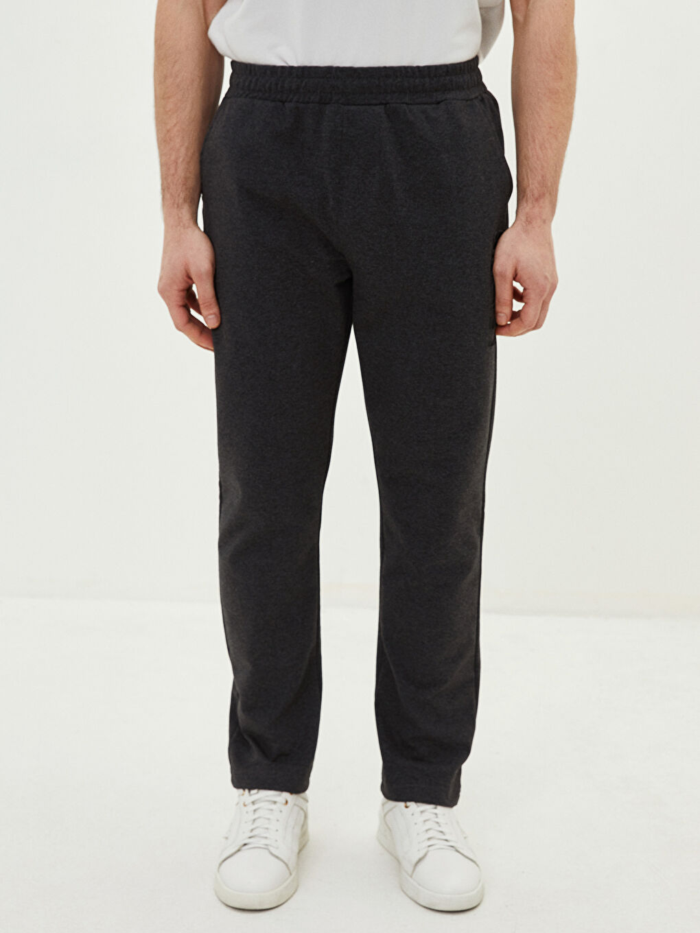 Antrasit Standart Kalıp Erkek Eşofman Altı-5