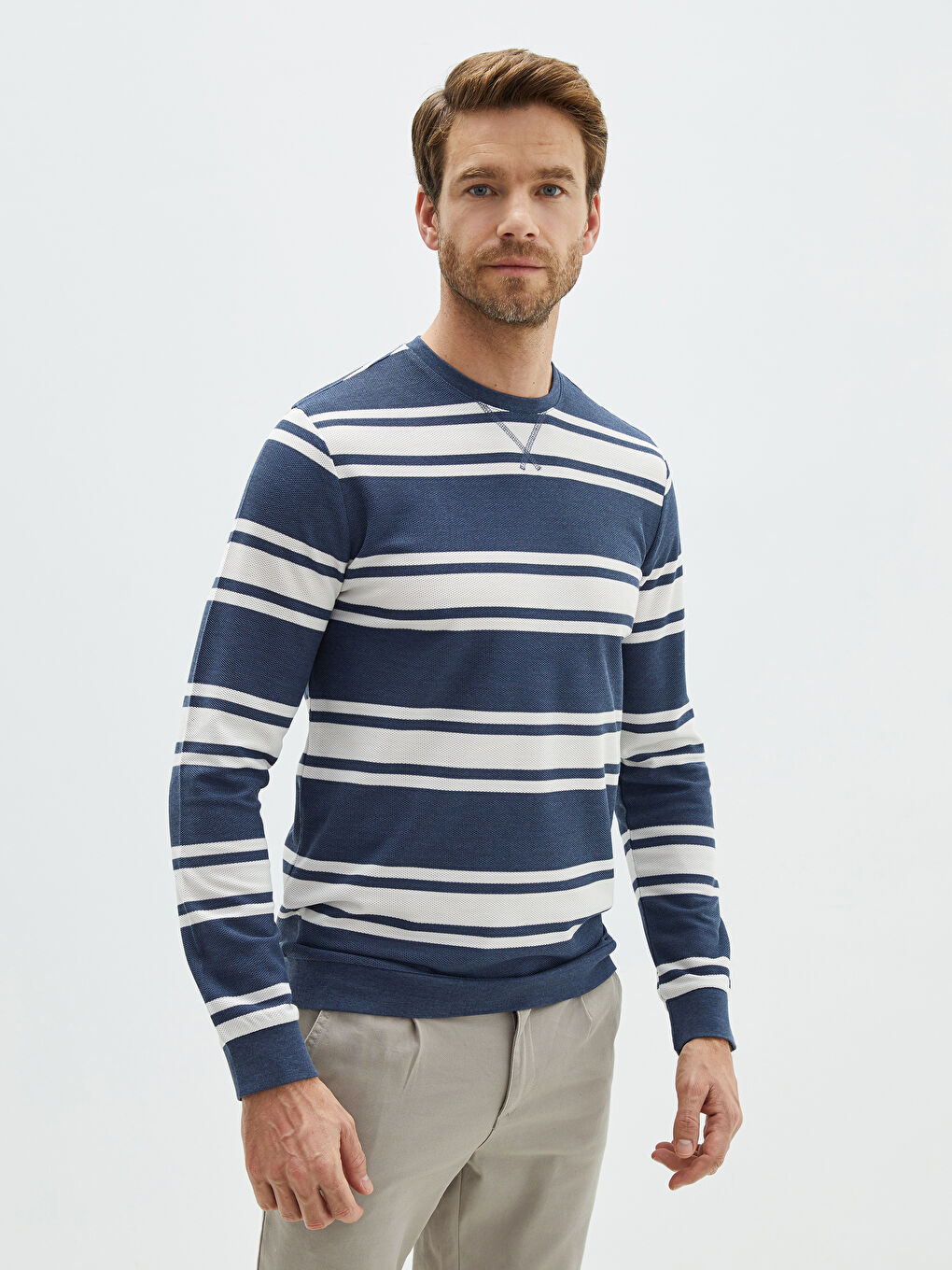 LC Waikiki Crew Neck Long Sleeve Striped Men's Sweatshirt -S20862Z8-EJP