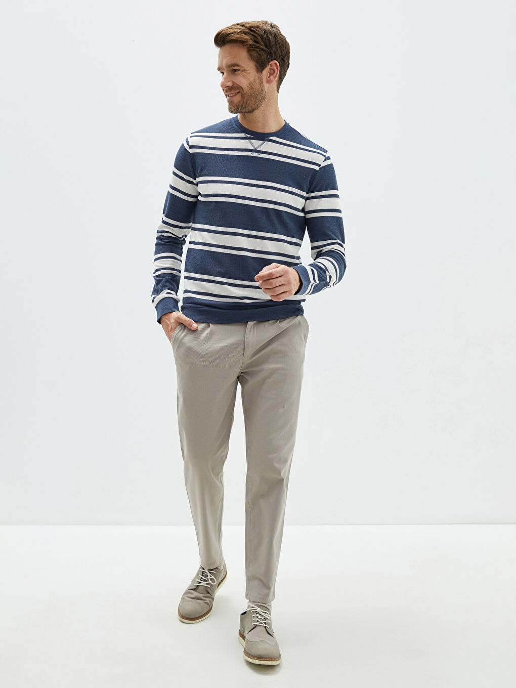 LC Waikiki Crew Neck Long Sleeve Striped Men's Sweatshirt -S20862Z8-EJP