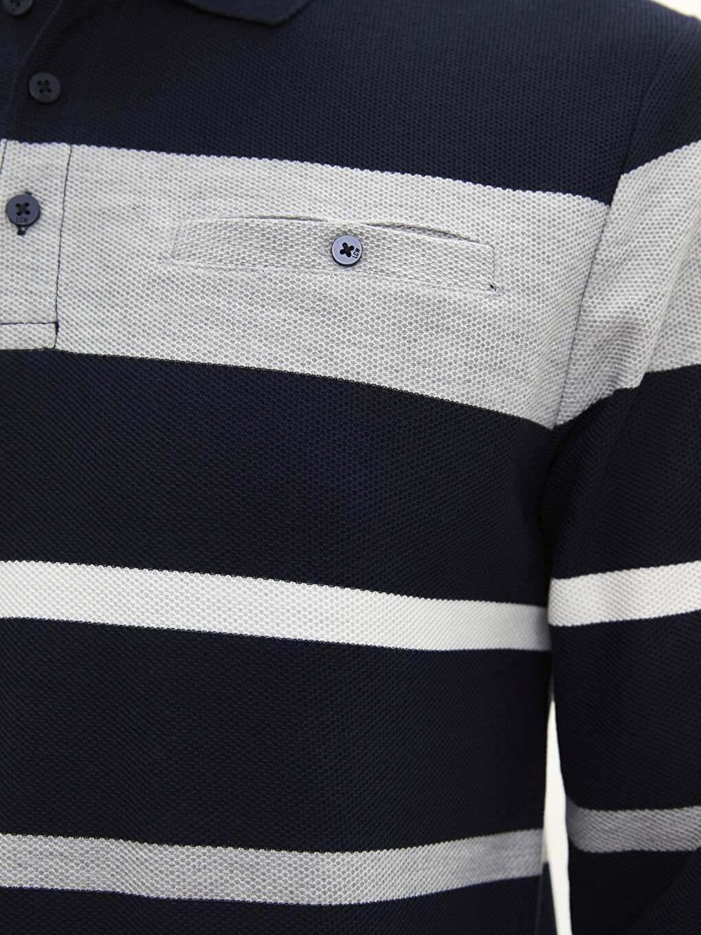 Polo Neck Long Sleeve Men's Sweatshirt-3