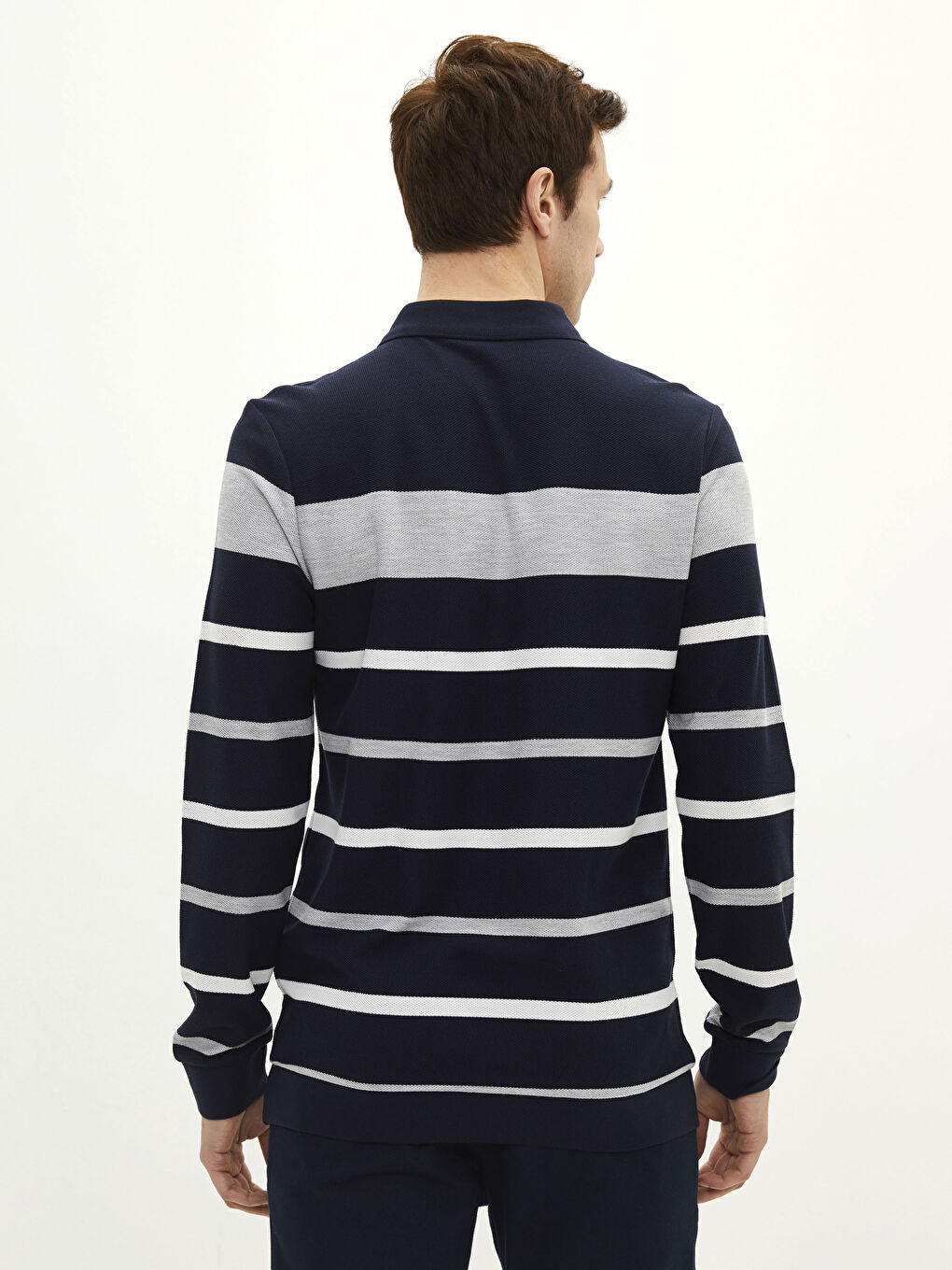 Polo Neck Long Sleeve Men's Sweatshirt-4