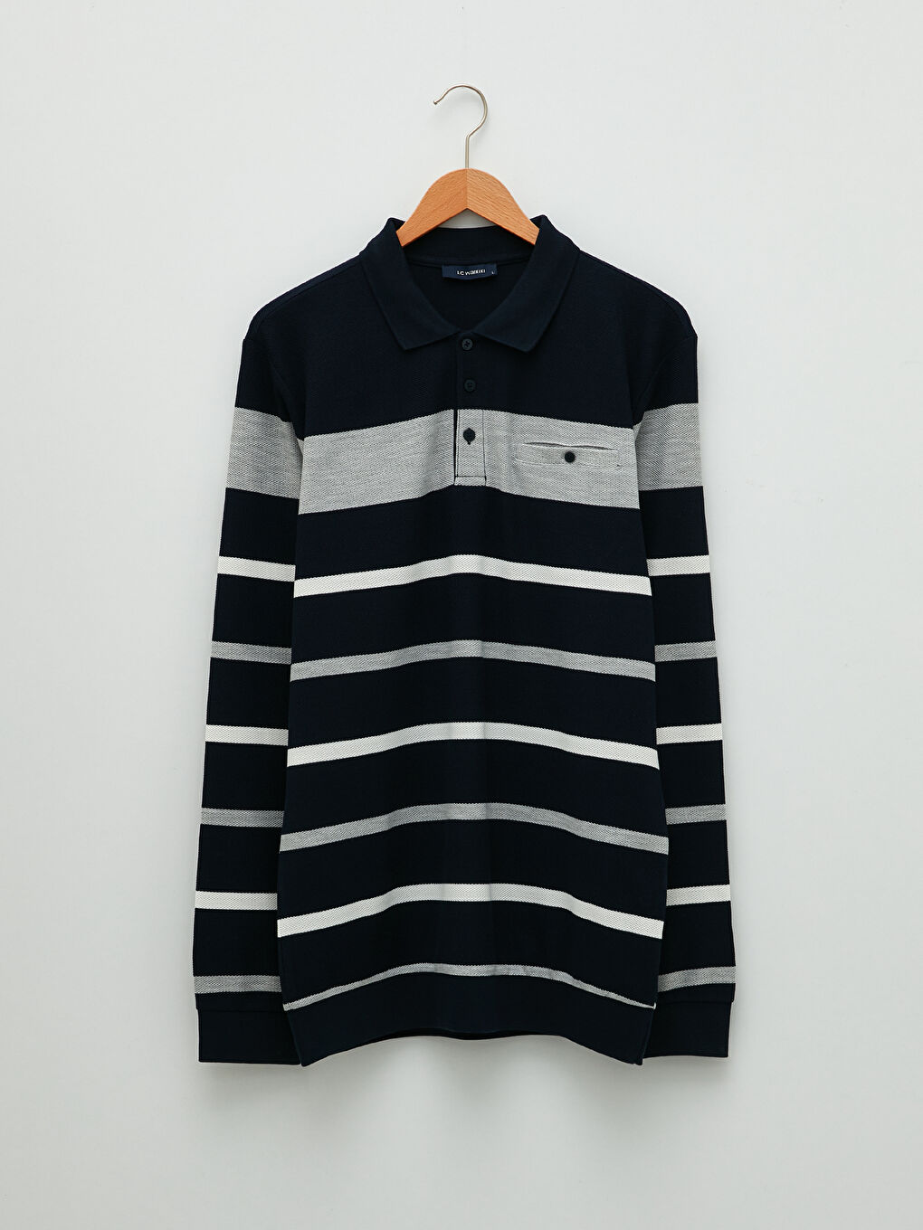 Polo Neck Long Sleeve Men's Sweatshirt-5