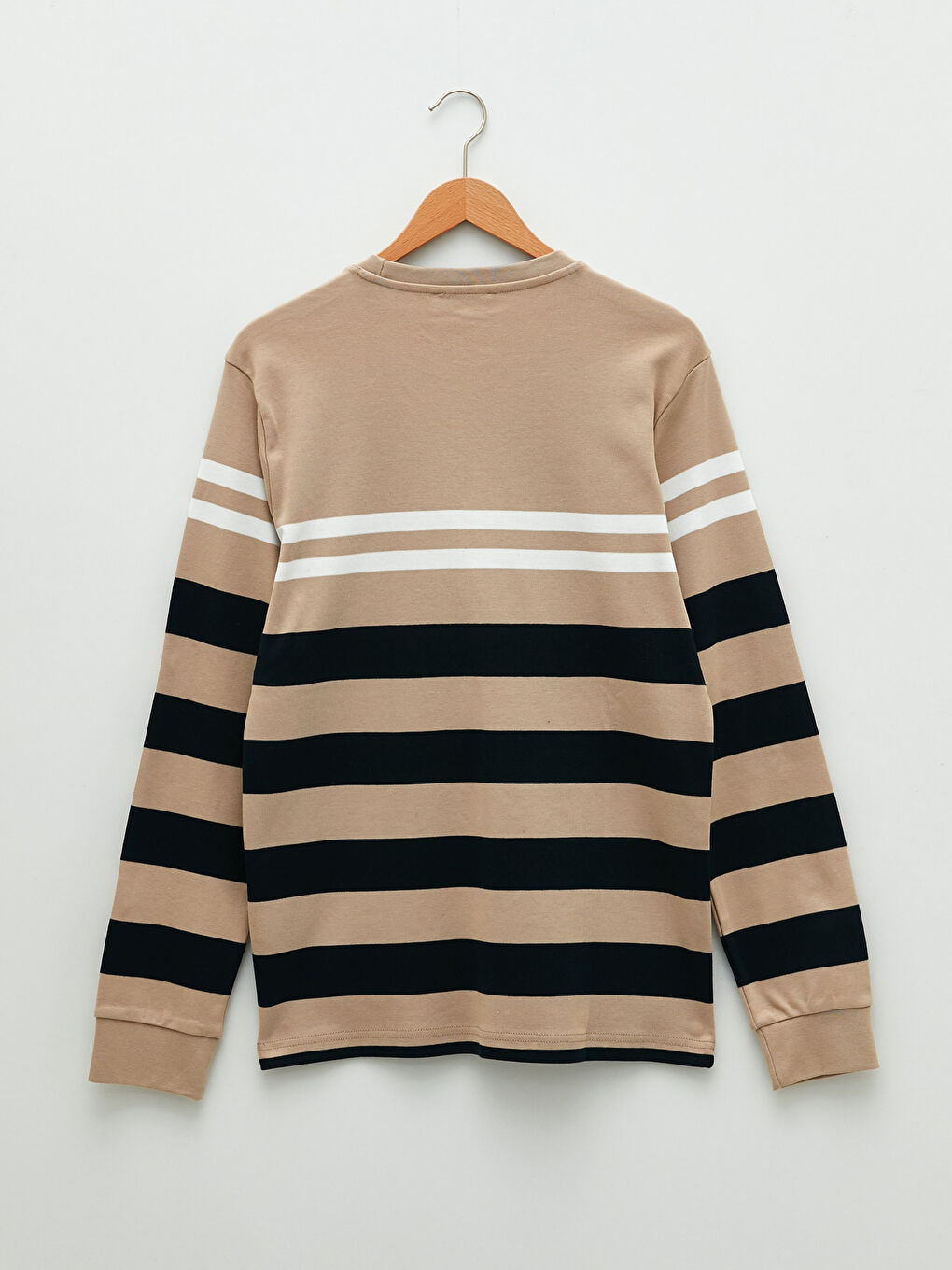 Crew Neck Long Sleeve Striped Men's T-Shirt-6
