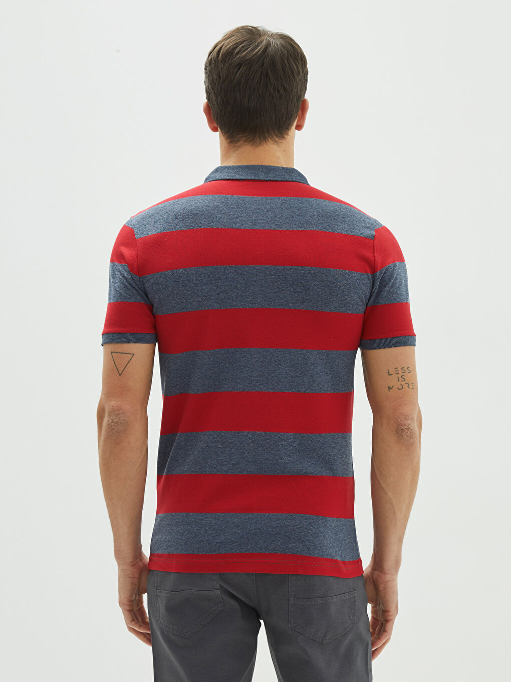 Kırmızı Polo Yaka Kısa Kollu Pike Erkek Tişört-4