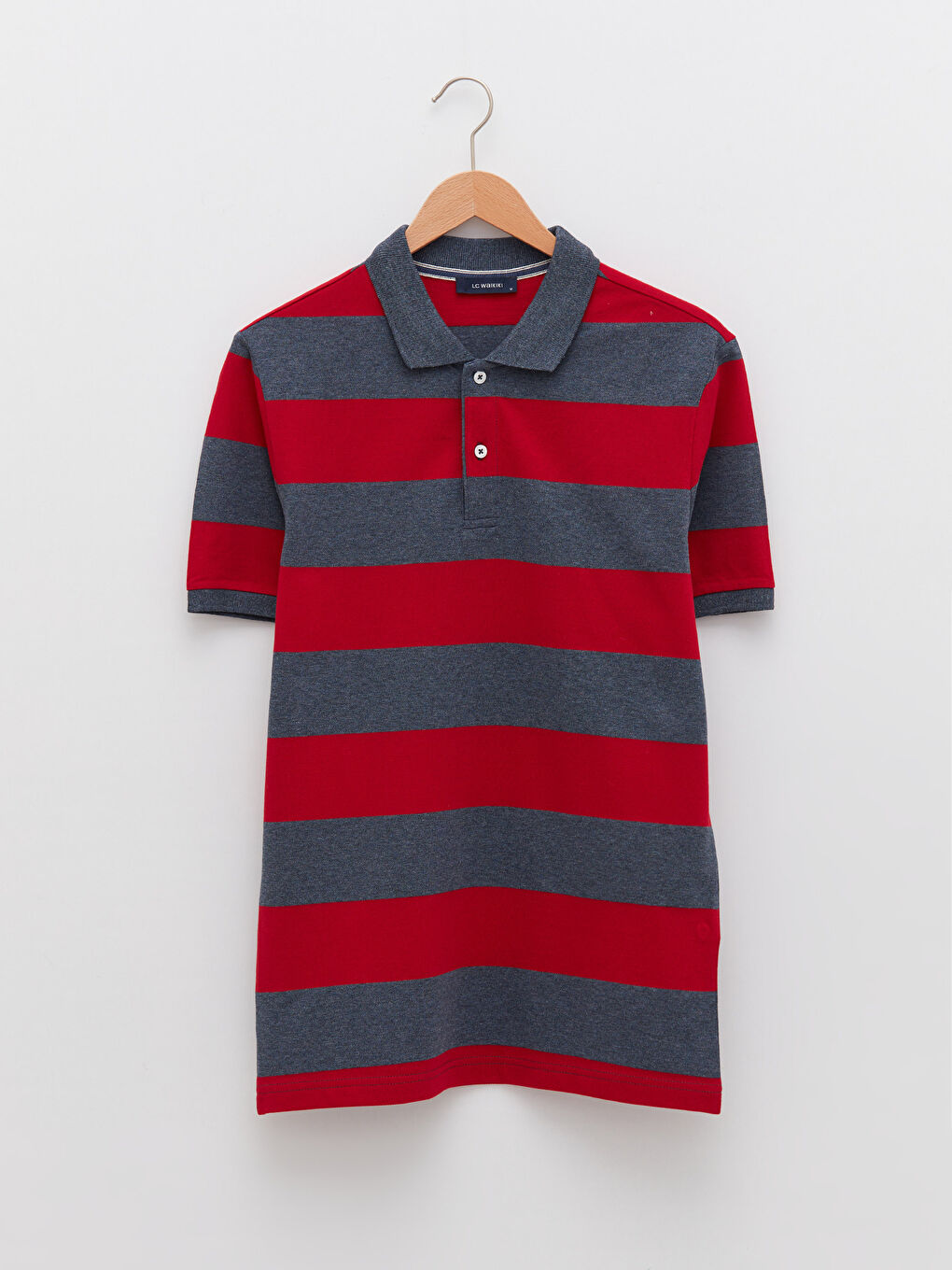 Kırmızı Polo Yaka Kısa Kollu Pike Erkek Tişört-5