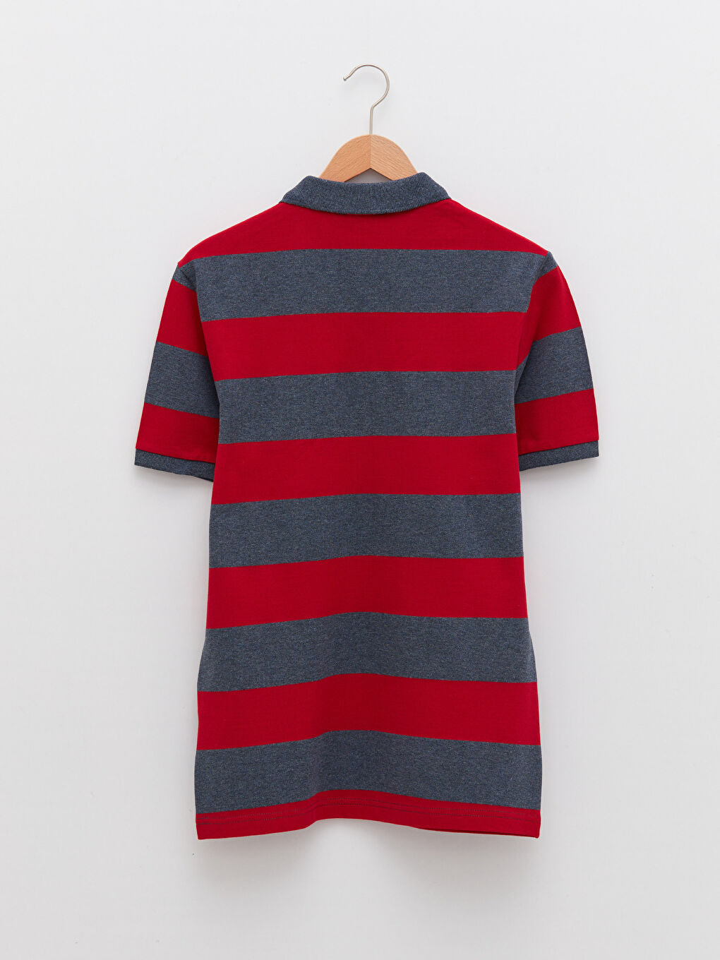 Kırmızı Polo Yaka Kısa Kollu Pike Erkek Tişört-6