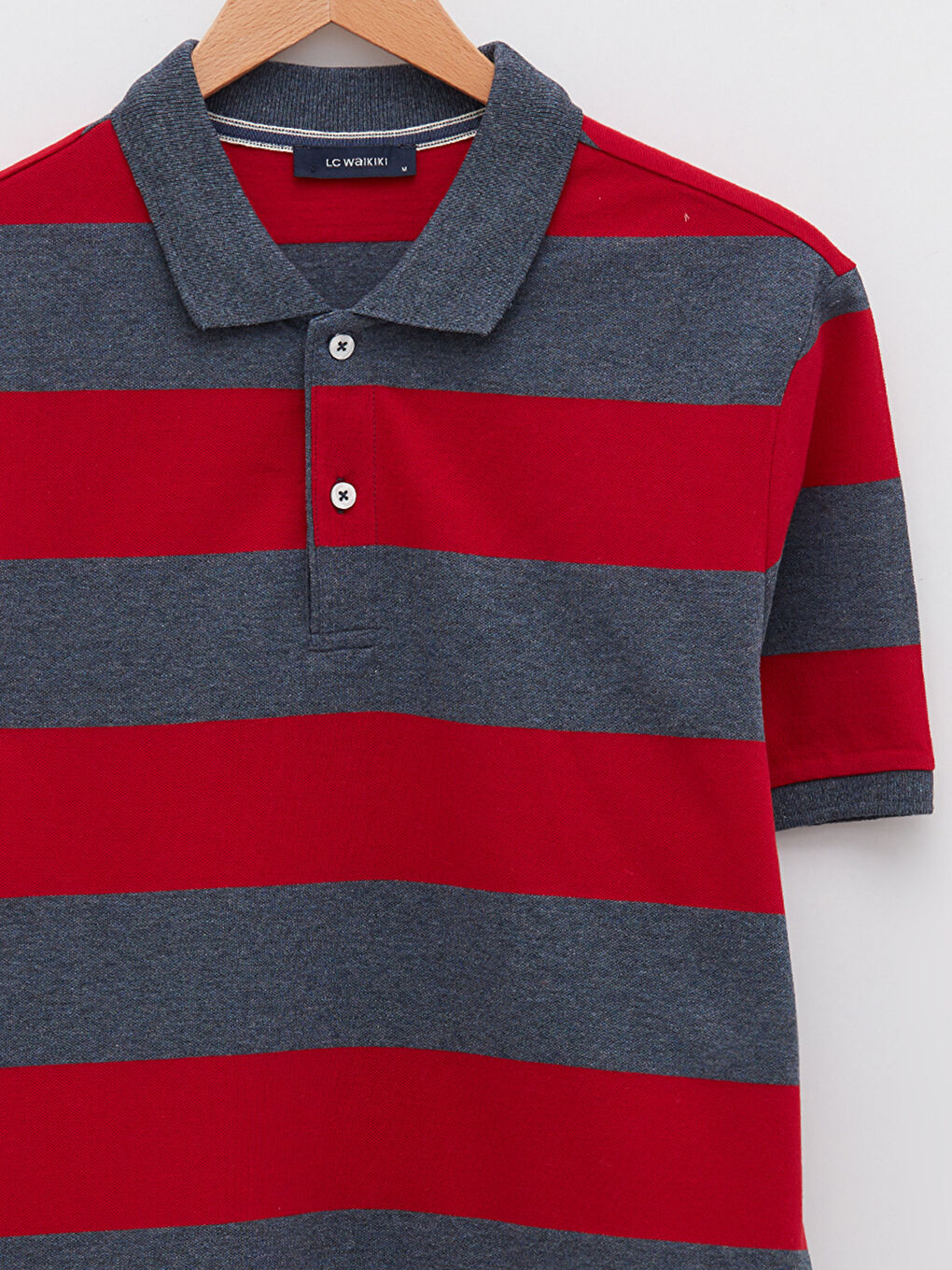 Kırmızı Polo Yaka Kısa Kollu Pike Erkek Tişört-7