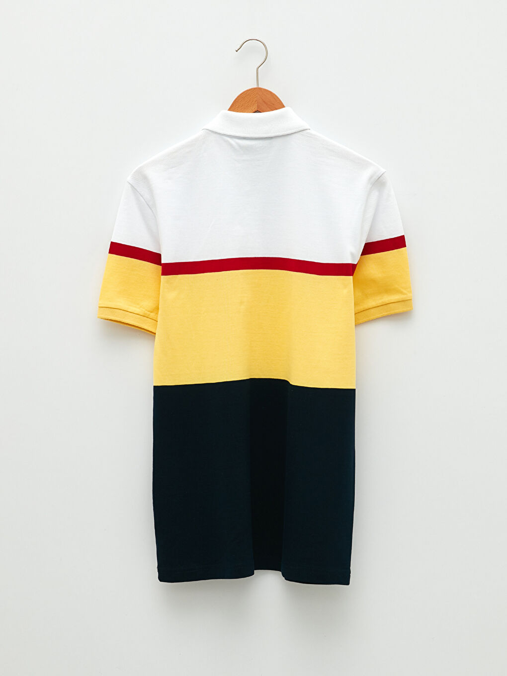 Polo Neck Short Sleeve Color Block Men's T-Shirt-6