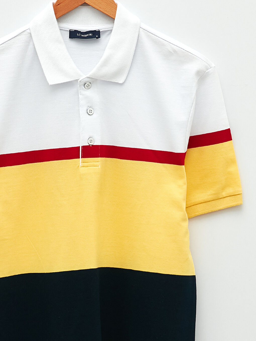 Polo Neck Short Sleeve Color Block Men's T-Shirt-7